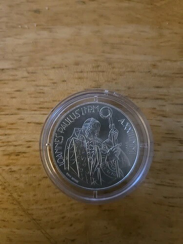 2001年 バチカン 希少銀貨 UNC プルーフ カメオ 2000 リラ 台詞 公式ボックス入り
