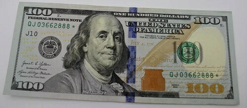 2021シリーズ $100 スターノートリピーター ファンシー シリアルナンバー QJ 03662888 *