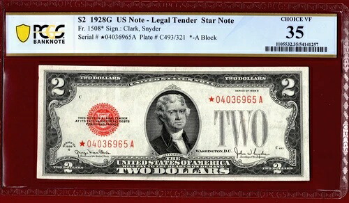 1928 G??2 法定通貨 ?? スターノート?? Fr-1508* PCGS 35