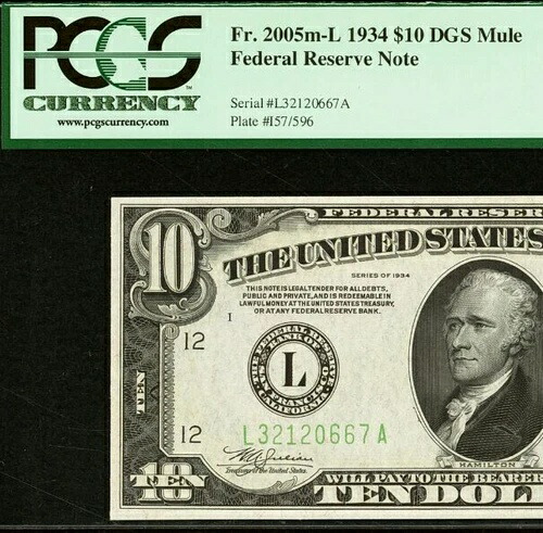 1934年 $10 連邦銀行準備紙幣 PCGS 64PPQ-サンフランシスコミュール-Fr 2005-Lm-