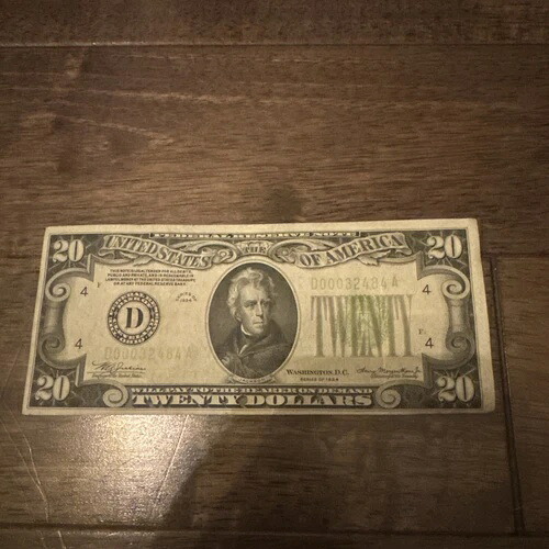 ?? 3 1934 年 $20 クリーブランド ダークグリーン シール 連邦準備銀行 ロー シリアル番号!!! ??