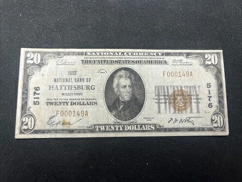 MS 1929 $20 ?? ハッティズバーグ、ミシシッピ州