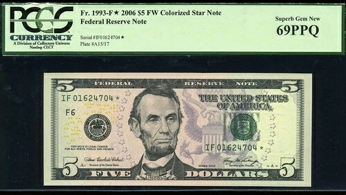 2006 $5 FRN ATL STAR P.C.G.S #69PPQ
