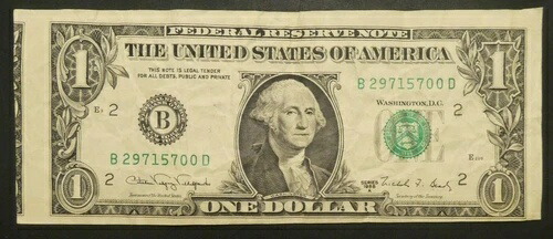 1988年 $1連邦準備銀行紙幣エラーの大きな変化 -