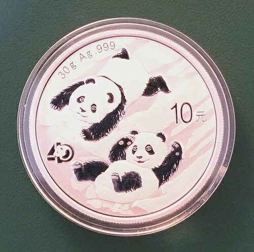 2022年中国コインパンダ30グラム999銀貨10元キャップ付き-40周年記念