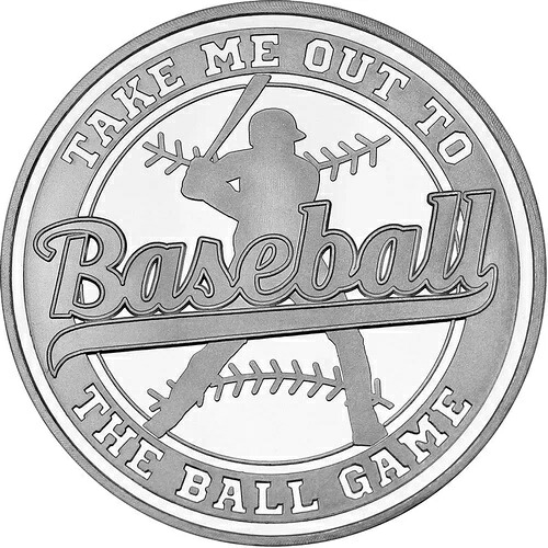 野球「Take Me Out to the Ball Game」1オンス 999 純銀ラウンドメダリオンメダル