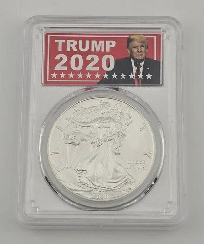 2020 (P) アメリカンシルバー イーグル ドナルド トランプ PCGS MS69 緊急問題 FDOI ホワイト-