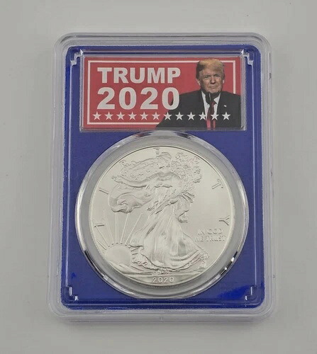 2020年 (P) アメリカンシルバーイーグル ドナルド・トランプ PCGS MS69 緊急発行 FDOI ブルー