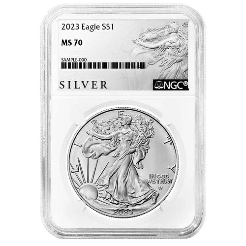 2023年 1ドル 1オンス アメリカンシルバーイーグル NGC MS70 ALSラベル