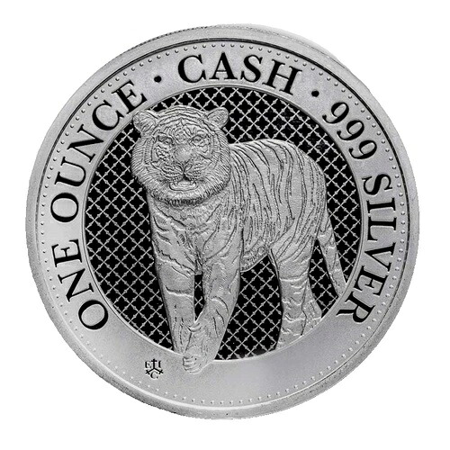 2019年セントヘレナ1オンス銀貨1ポンド現金インド野生動物：タイガーシール 39,325円