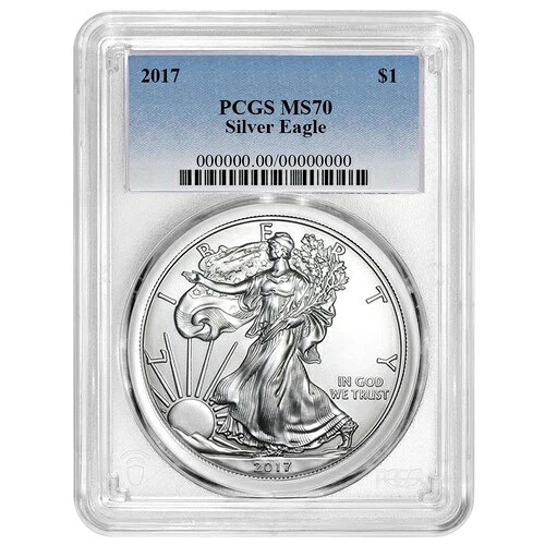 2017年 1ドル アメリカン シルバー イーグル PCGS MS70 ブルーラベル 39,325円