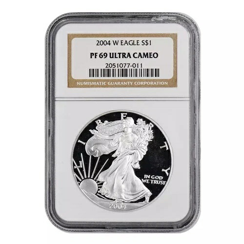 2004-W アメリカン シルバー イーグル NGC PF-69 ウルトラカメオ