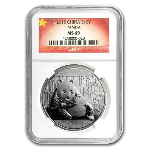 2015年 中国 1オンス シルバー パンダ MS-69 NGC