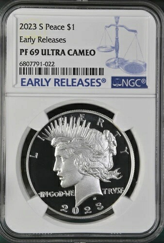 2023-S 早期リリース ピースシルバードル プルーフ NGC PF69