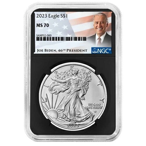 2023年 1ドル 1オンス アメリカンシルバーイーグル NGC MS70 バイデンラベル レトロコア