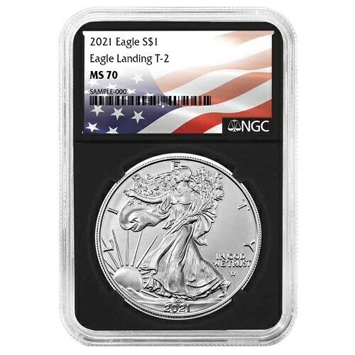 2021年 $1 タイプ2 アメリカンシルバーイーグル NGC MS70 フラッグラベル レトロコア