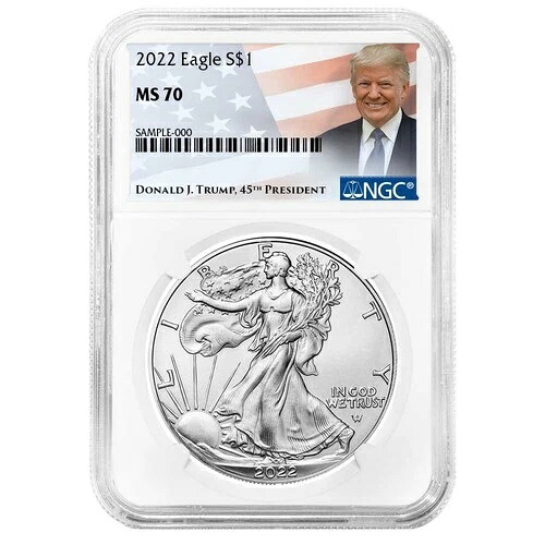 2022年 1ドル 1オンス アメリカンシルバーイーグル NGC MS70 トランプラベル