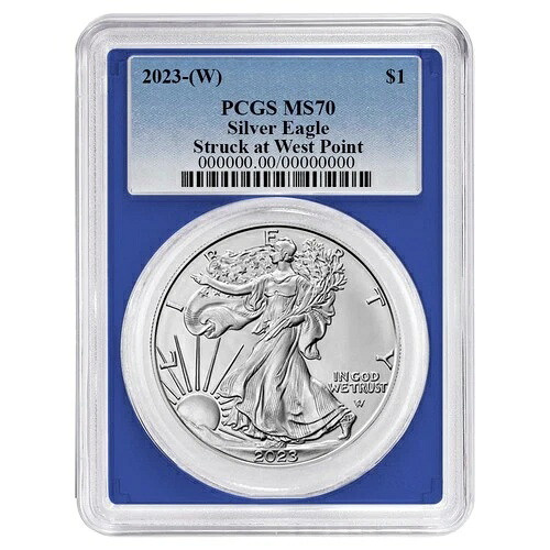 2023年 (W) 1ドル アメリカン シルバー イーグル PCGS MS70 ブルーラベル ブルーフレーム