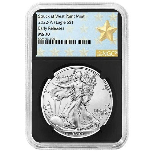2022年 (W) $1 1オンス アメリカンシルバーイーグル NGC MS70 ER ウェストポイント スターラベル レトロ 39,325円