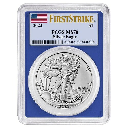 2023年 1ドル 1オンス アメリカンシルバーイーグル PCGS MS70 FS フラッグラベル ブルーフレーム 39,325円