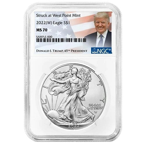 2022年 (W) 1ドル アメリカン シルバー イーグル NGC MS70 トランプラベル 39,325円