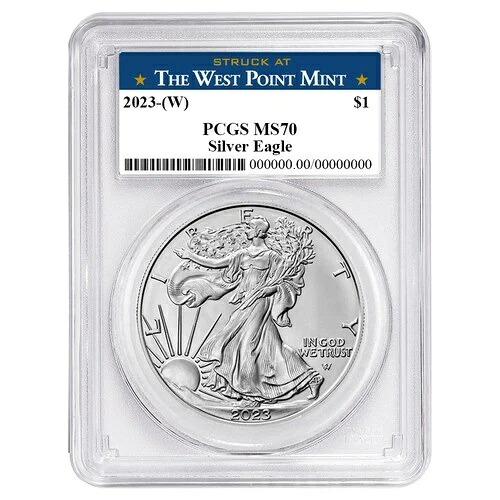 2023年 (W) 1ドル 1オンス アメリカン シルバー イーグル PCGS MS70 ウェストポイント ラベル