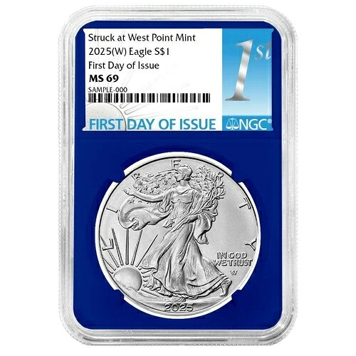 2025 (W) $1 1オンス アメリカン シルバー イーグル NGC MS69 FDI ファーストラベル ブルーコア