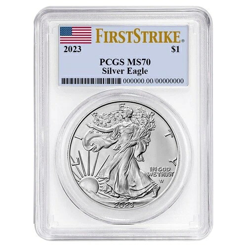 2023年 1ドル 1オンス アメリカンシルバーイーグル PCGS MS70 FS フラッグラベル ホワイトフレーム