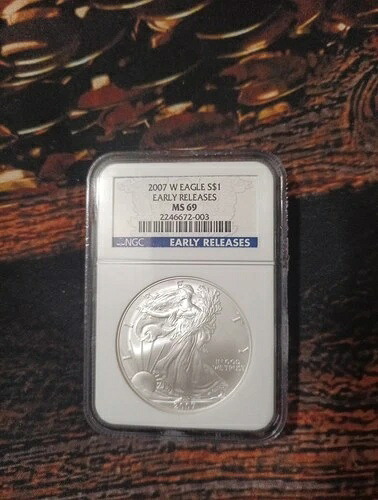 2007年 W バーニッシュド 1ドル シルバー アメリカンイーグル NGC MS69 アーリーリリース E151