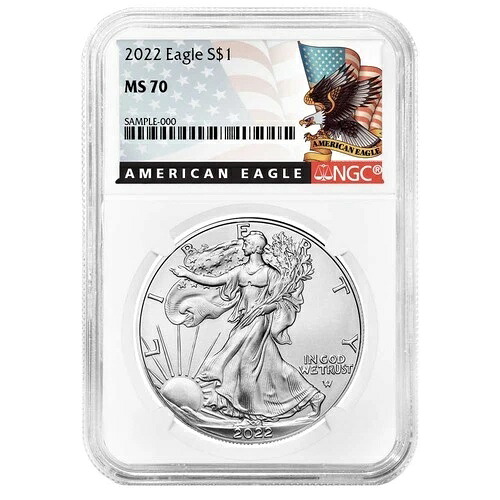 2022年 1ドル 1オンス アメリカンシルバーイーグル NGC MS70 ブラックラベル