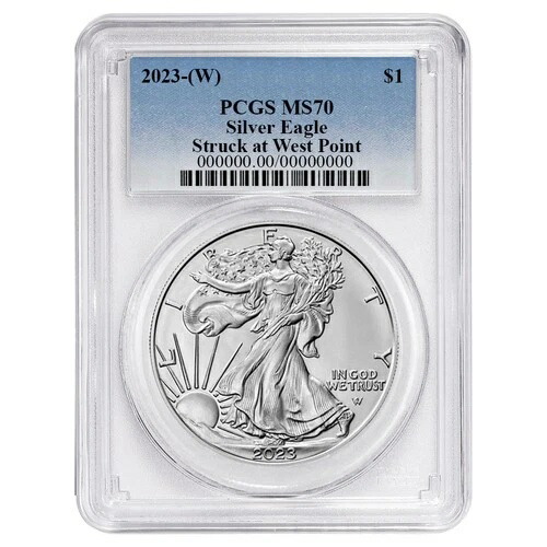 2023年 (W) 1ドル 1オンス アメリカンシルバーイーグル PCGS MS70 ブルーラベル