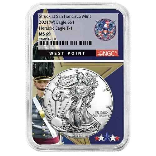 2021 (W) $1 タイプ1 アメリカンシルバーイーグル NGC MS69 ウェストポイントコア