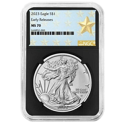 2023年 1ドル 1オンス アメリカン シルバー イーグル NGC MS70 ER ウェストポイント スターラベル レトロコア