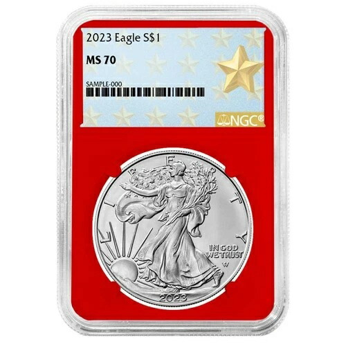 2023年 1ドル 1オンス アメリカンシルバーイーグル NGC MS70 ウェストポイント スターラベル レッドコア