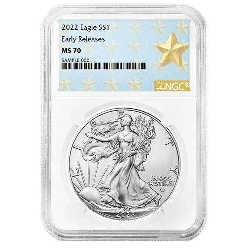 2022年 1ドル アメリカン シルバー イーグル NGC MS70 ER ウェストポイント スターラベル