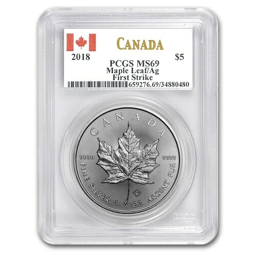 2018年カナダ 1オンス シルバー メープルリーフ MS-69 PCGS (FirstStrike?)