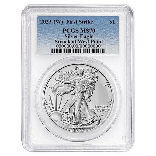 2023年 (W) 1ドル アメリカン シルバー イーグル PCGS MS70 FS ブルーラベル ホワイトフレーム