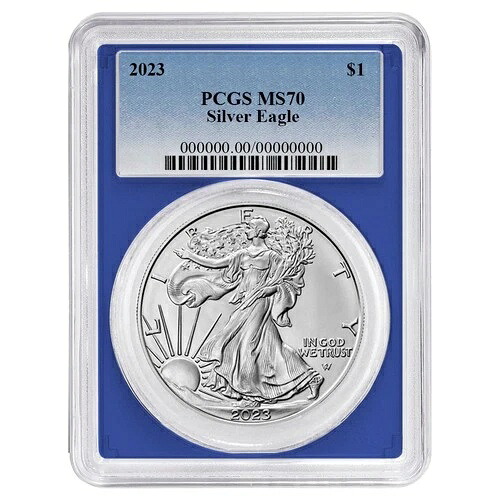 2023年 1ドル 1オンス アメリカンシルバーイーグル PCGS MS70 ブルーラベル ブルーフレーム