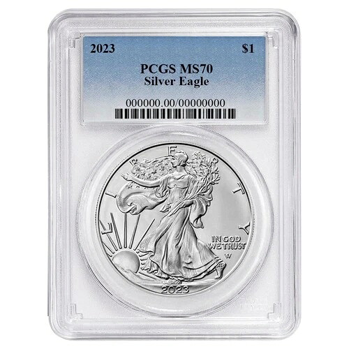 2023年 1ドル 1オンス アメリカンシルバーイーグル PCGS MS70 ブルーラベル
