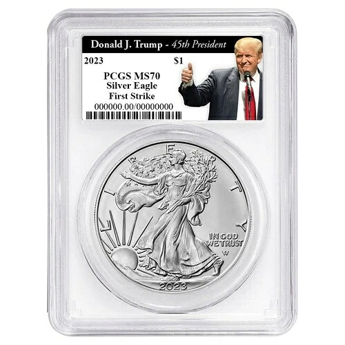 2023年 1ドル 1オンス アメリカンシルバーイーグル PCGS MS70 FS トランプ第45代大統領 ホワイトフレーム