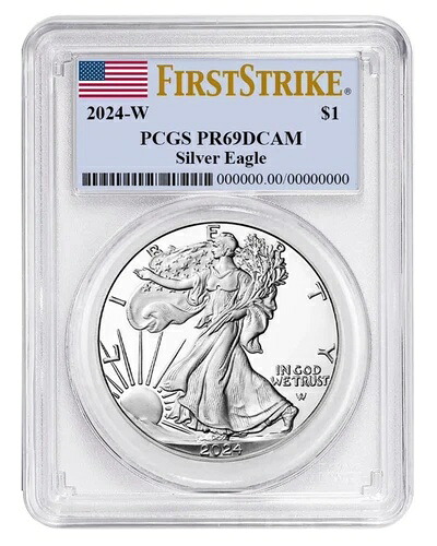 2024-W プルーフ $1 アメリカン シルバー イーグル PCGS PR69DCAM FS フラッグラベル