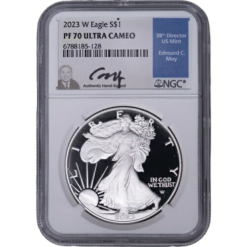 2023 W $1 アメリカンシルバー イーグルドル ～NGC PF70 ウルトラカメオ -Edmund Moy Auto-