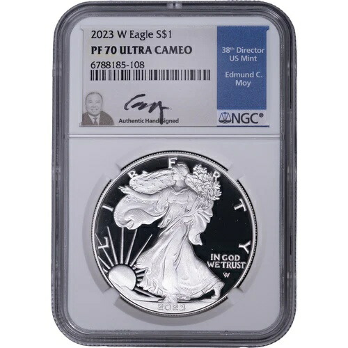 2023年 W $1 アメリカン・シルバー・イーグル・ダラー ~ NGC PF70 ウルトラカメオ - エドマンド・モイ・オート