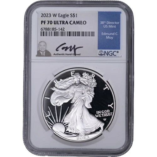 2023年 W $1 アメリカン・シルバー・イーグル・ダラー ~ NGC PF70 ウルトラカメオ - エドマンド・モイ・オート 39,325円