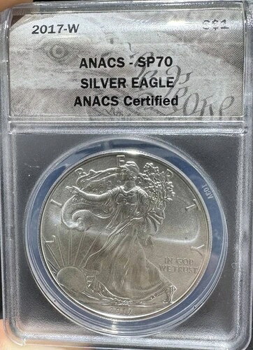 2017-W アメリカン シルバー イーグル ANACS SP70 バーニッシュド