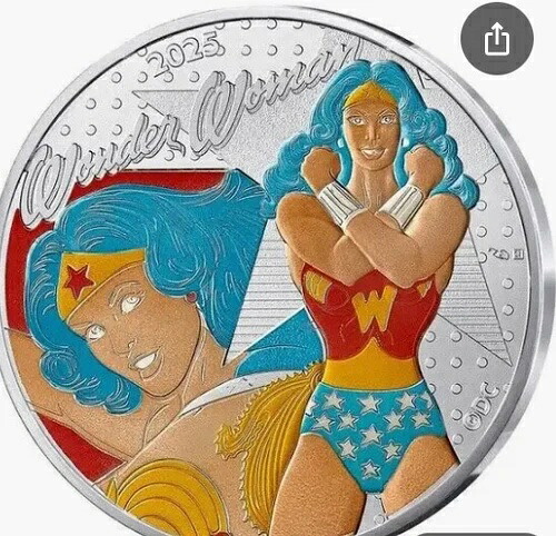 2025年 フランス DCコミックス ワンダーウーマン カラーライズ 35g 銀貨