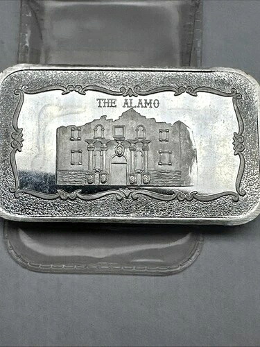 ヴィンテージ マザーロードミント THE ALAMO 1トロイオンス シルバーアートバー .999 ファイン