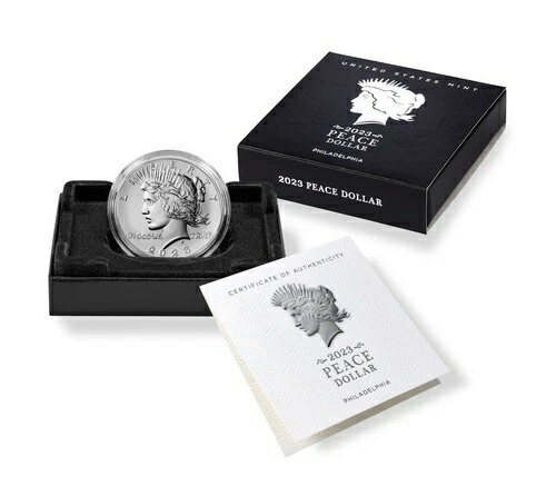 2023-P ピースシルバー未流通ドルコイン（OGP/COA）