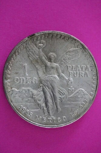 1985年 リベルタッド メキシコ 1オンス 銀貨 本物保証 1 Onza 2386