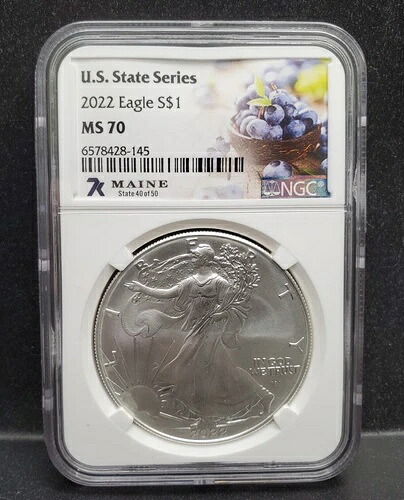2022年 アメリカン・シルバー・イーグル - メイン NGC MS70 米国州シリーズ ラベル 39,325円
